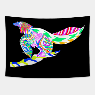 the eagle feathered dinosaur art in ecopop ancient pattern Tapestry