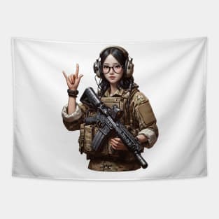 Tactical Girl Tapestry