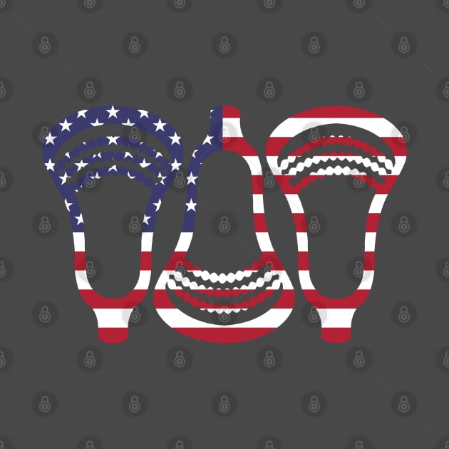 Lacrosse US Flag Head Trio by YouGotThat