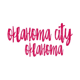 Oklahoma City Oklahoma - OK State Paint Brush Retro Red/Pink College Typography T-Shirt