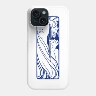 Alphonse Mucha "the muse of art" (blue) Phone Case