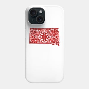 Red South Dakota State Gift Mandala Yoga SD Art Phone Case