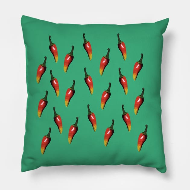 Hot Peppers Pillow by Manitarka