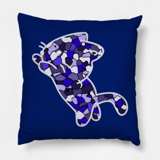 Cat Jewel Art - Stay Pawsitive (blue) Pillow