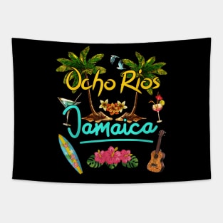 Ocho Rios Jamaica Beach Summer Palm Surf Tapestry