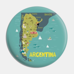 Argentina Illustrated Map Pin