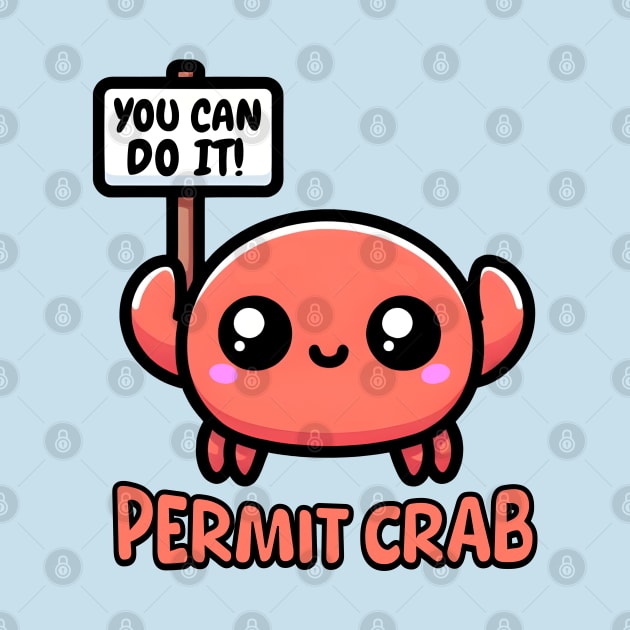 Permit Crab! Cute Crab Pun by Cute And Punny