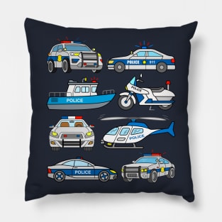 Police Vehicles Pillow