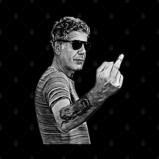 Anthony Bourdain-More Detail!-Middle Finger by Mr.FansArt