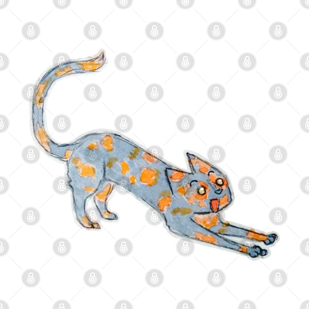 Carey cat watercolour by bitingnclawing