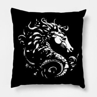 seahorse tattoo Pillow