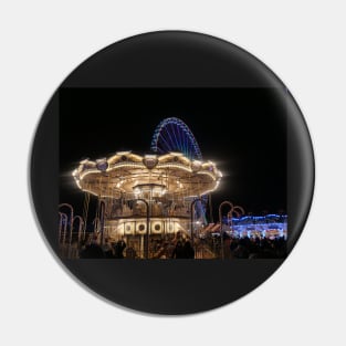 Ferris wheel and merry go round Winter Wonderland Pin