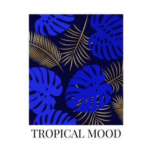 MODERN TROPICAL BLUE AND GOLD T-Shirt