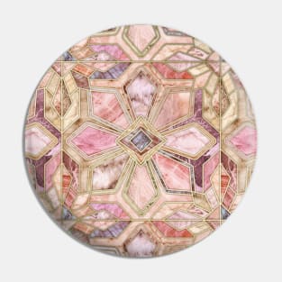 Geometric Gilded Stone Tiles in Blush Pink, Peach and Coral Pin