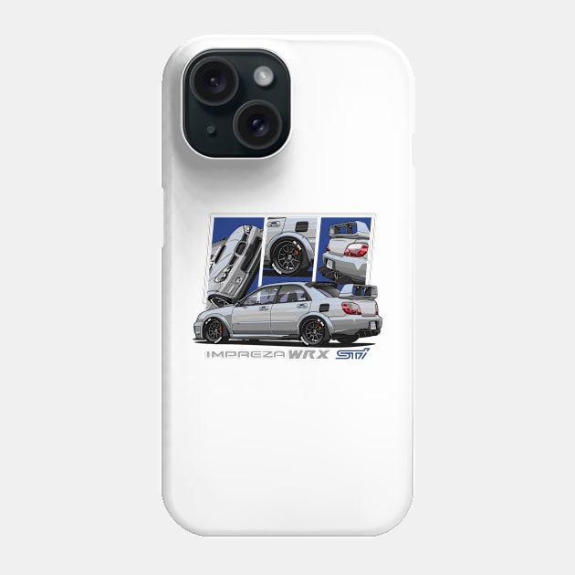 Impreza WRX STI Hawkeye, JDM Car Phone Case by T-JD