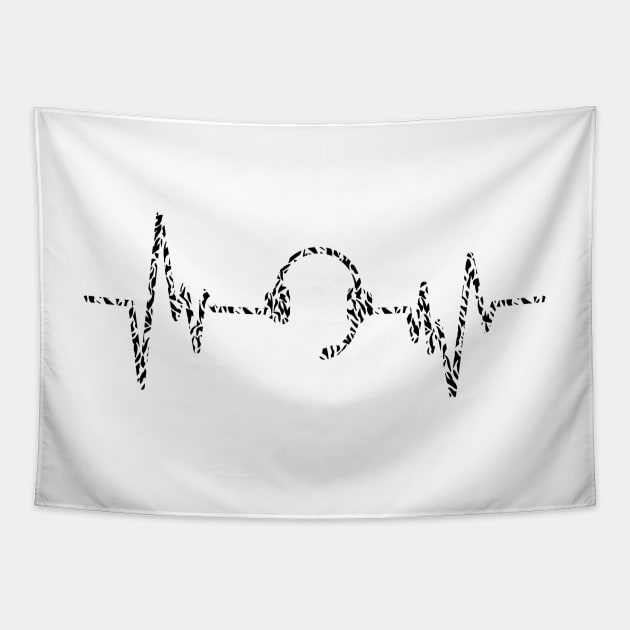 Dispatcher Heartbeat Zebra Print Tapestry by PLLDesigns
