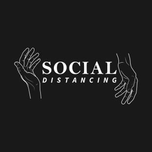 Social Distancing with Hand Line Art T-Shirt T-Shirt