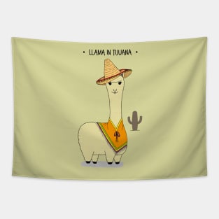 Cute Funny Llama in Tijuana Character Tapestry