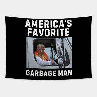 America's Favorite Garbage Man Trump Garbage Truck Tapestry