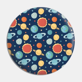 Cute planets in space pattern Pin