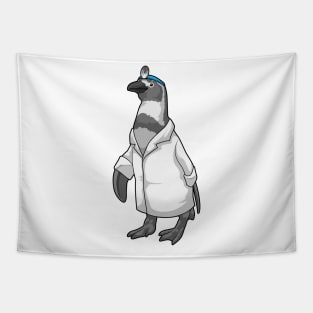 Penguin as Doctor with Doctor's coat Tapestry