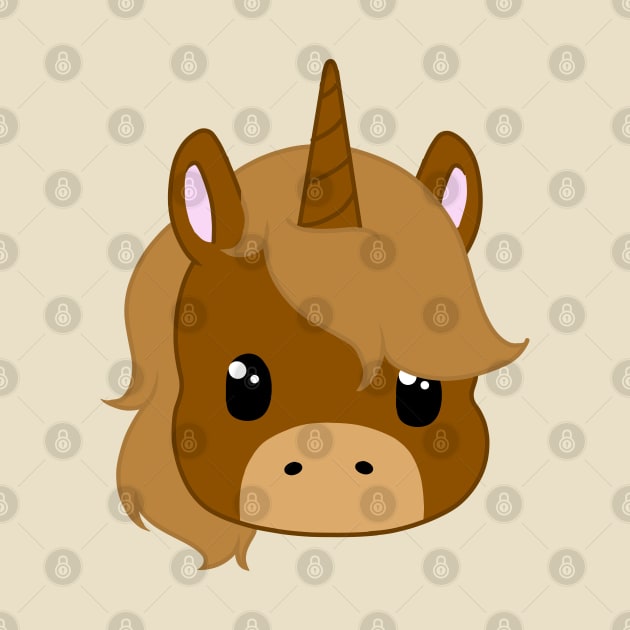 kawaii brown unicorn by LillyTheChibi