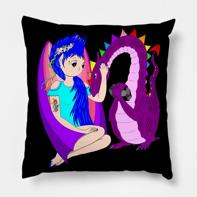 Onyx Crystal Fairy Pillow by MelanieJeyakkumar