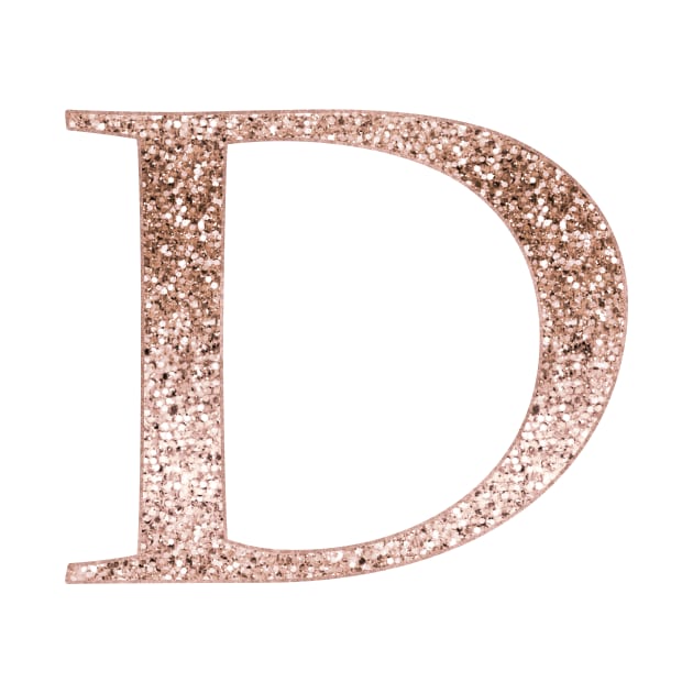 D rose gold glitter monogram letter by RoseAesthetic