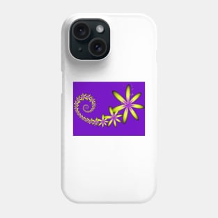 yellow fractal flowers Phone Case