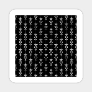 Damask Motifs in Black and Silver Vintage Faux Foil Art Deco Vintage Foil Pattern Magnet