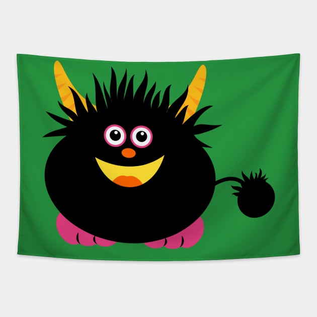 Cute Little Black Monster Tapestry by RageRabbit