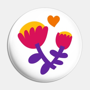 I Love Flowers Pin