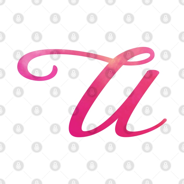 Letter U Monogram, Pink Color Personalized Design by Star58
