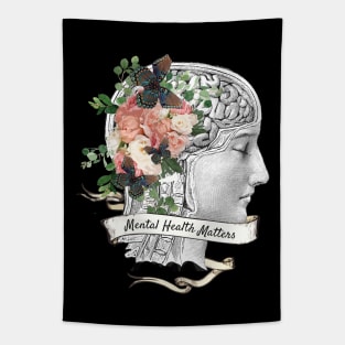 Brain Floral, Mental Health Matters 3 Tapestry