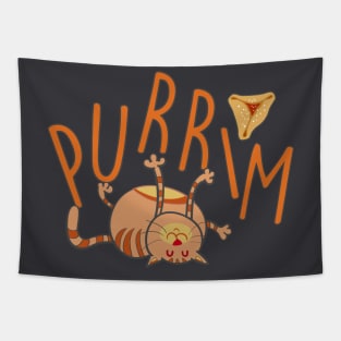 Funny Purim Cat. פורים שמח Tapestry