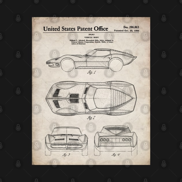 Corvette Patent - Vintage Corvette Art - Antique by patentpress