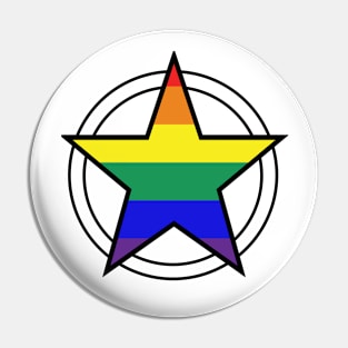 Pride Flag Pentacle Pin