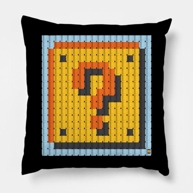 Question Block NES Cart-Art Pillow by Fire Forge GraFX