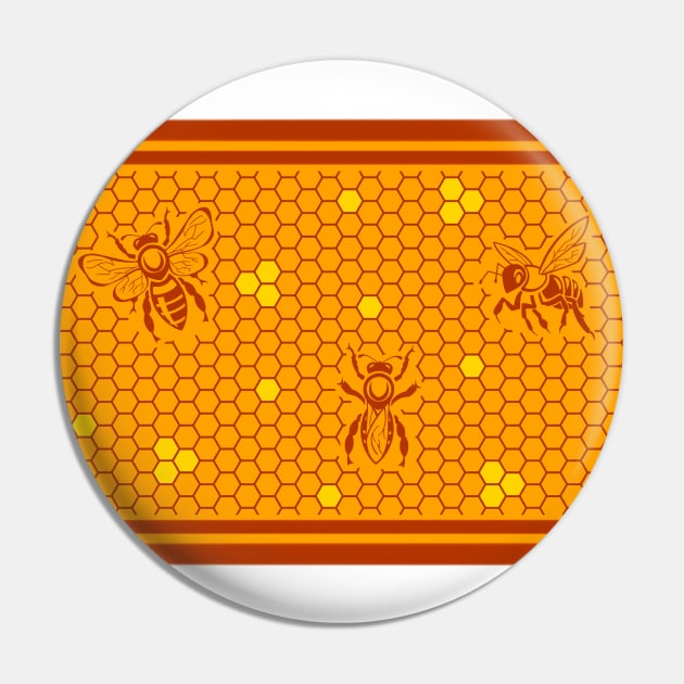 Bee honeycomb Pin by KiraVermillion