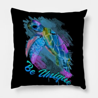 Turtle, Flower, Positive, Marine, Spiritual Pillow