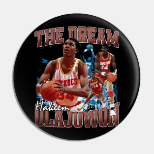 Hakeem Olajuwon The Dream Basketball Legend Signature 80S 90S Bootleg Rap Pin