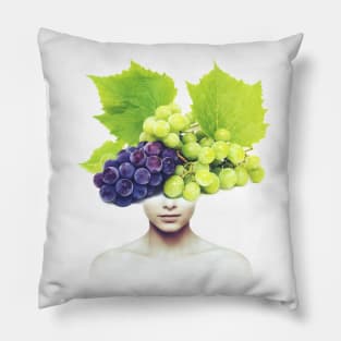 Grapes head portrait Pillow