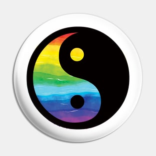 rainbow yin yang Pin