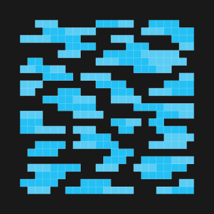 Modern Blue Pixel Pattern T-Shirt