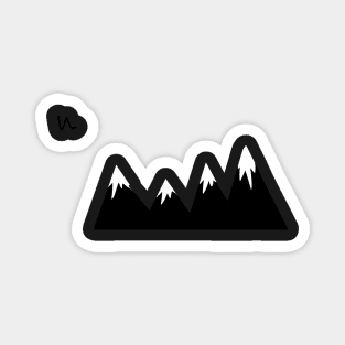 Mountain Sticker- Black - Nature Trendy Magnet