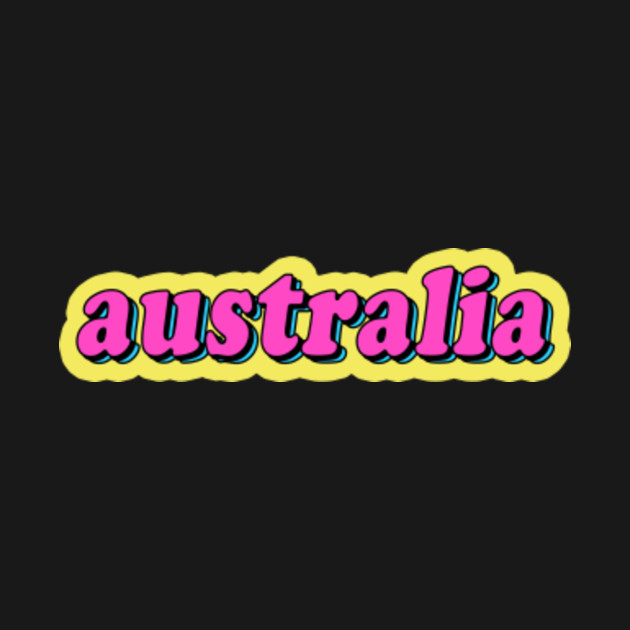 Disover Australia 80s Neon Pink Blue Yellow - Australia - T-Shirt