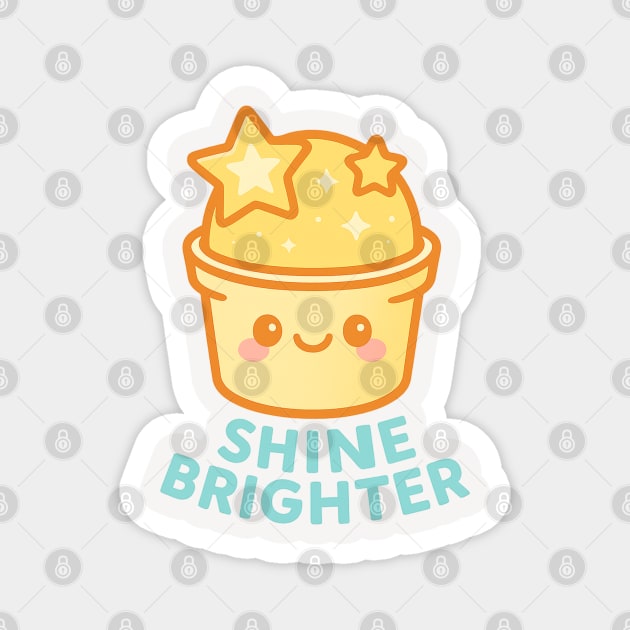 Shine Brighter – Cosmo Bites Kawaii Star Scoop Dessert Design Magnet by Anne Lee