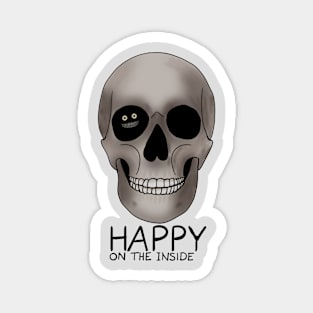 Happy on the inside text skull Magnet