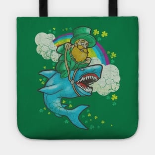 Leprechaun Riding Shark St Patrick's Day Tote