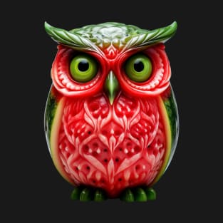 Whimsical Watermelon Owl Hybrid T-Shirt